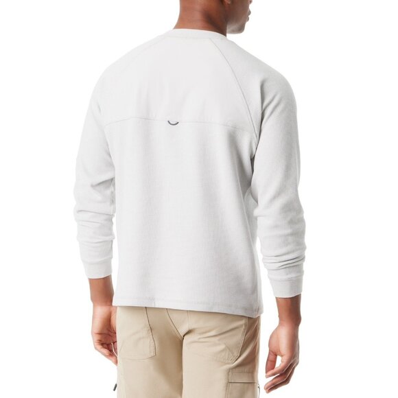 Bass Outdoor Henley T-Shirt Mens M Medium White Relaxed Fit Performance Thermal - Picture 4 of 5